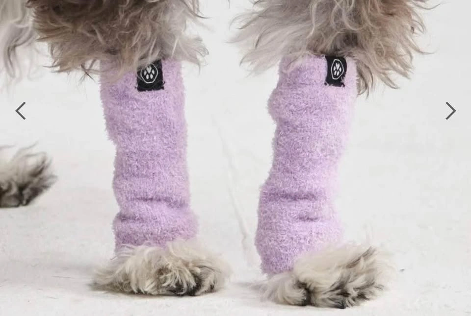 Spark Paws Black Chenille Dog Leg Warmers ~ 2 Pairs - photo 5