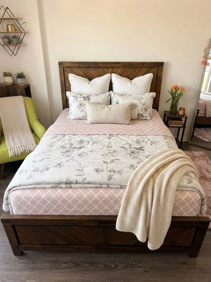 Queen Bed Frame + Headboard + Box Spring | Like New | $520