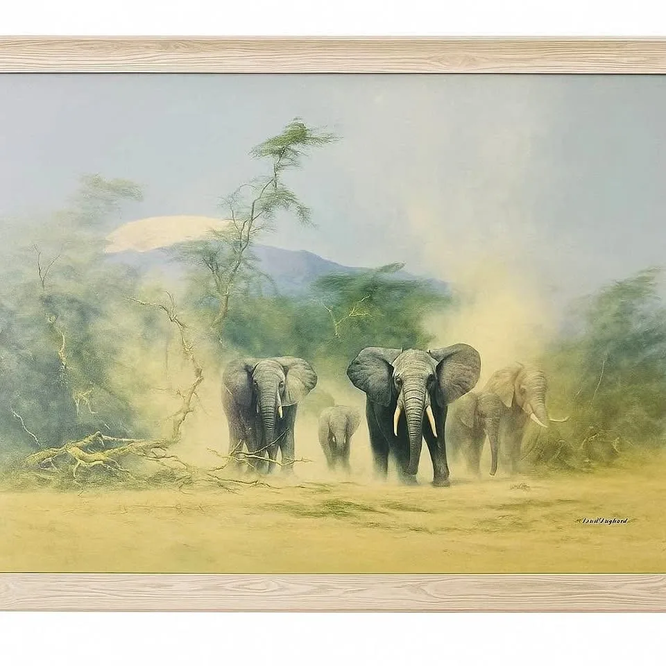 Large Framed Elephant Art Print by David Shepherd – Wildlife Sce