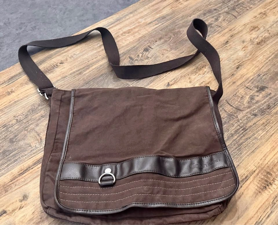 Calvin Klein Messenger Bag / Crossbody 💼 | Canvas & Leather