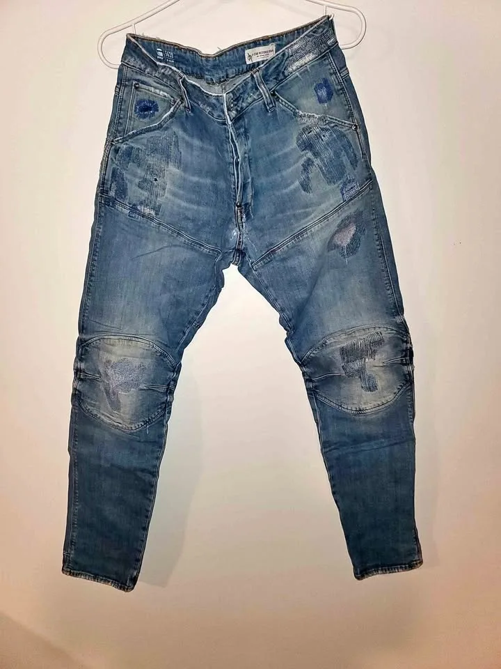 G-Star 5620 3D Distressed Slim Denim Jeans W34 L32