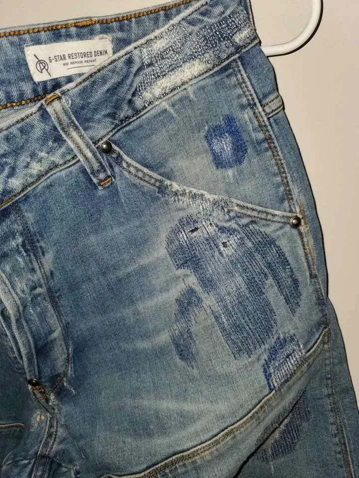 G-Star 5620 3D Distressed Slim Denim Jeans W34 L32 - photo 3