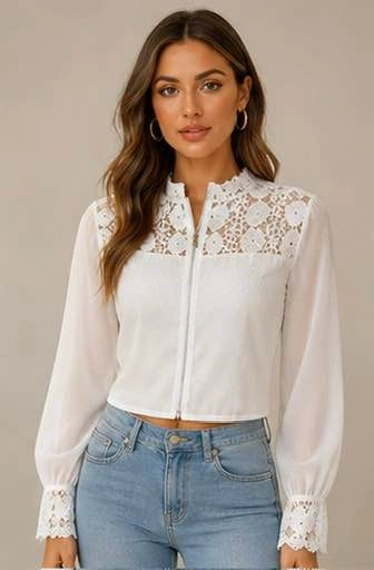 🤍 Elegant White Lace Blouse (Chic & Feminine) - photo 2