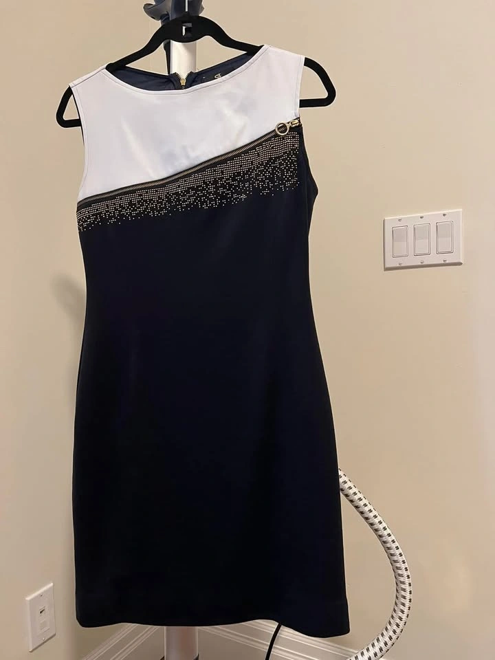 Dress with faux leather detail size 6-8
