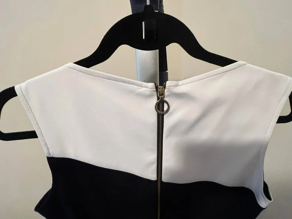 Dress with faux leather detail size 6-8 - photo 4
