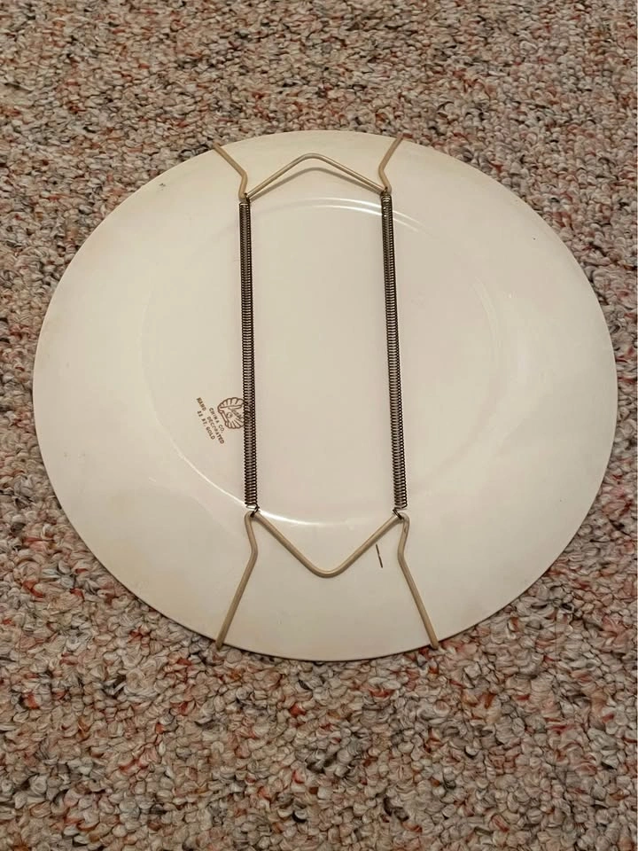 Ten Commandments Hand Decorated Pearl Plate 22kt Gold Trim - photo 2