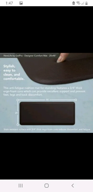 GelPro Designer Comfort Mat, 20x48-Inch, Leather Grain image indicator(2)