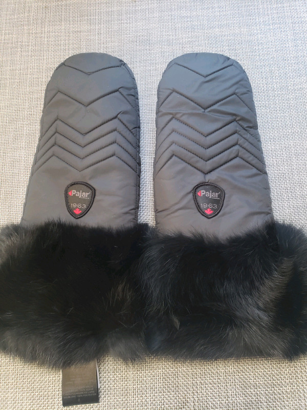 Pajar channel mitten real fur XS