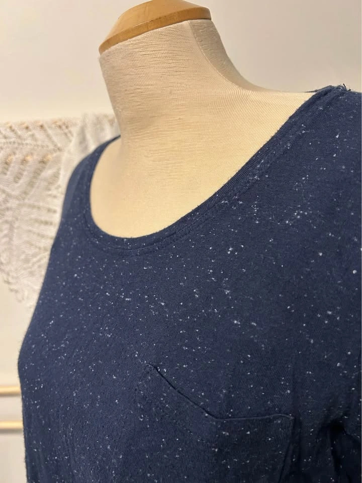 Joe Fresh navy speckled long sleeve top M/L - photo 4