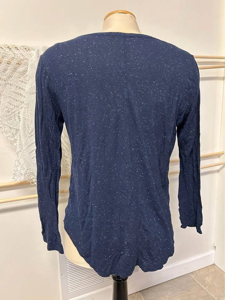 Joe Fresh navy speckled long sleeve top M/L - photo 5