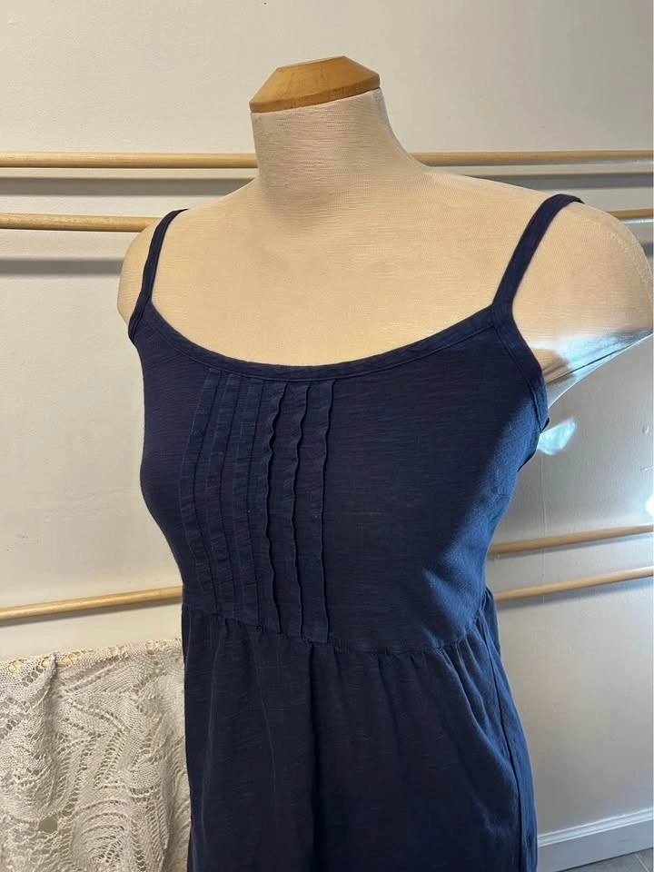 Navy Blue Cotton Modal Spaghetti Strap Dress small - photo 2