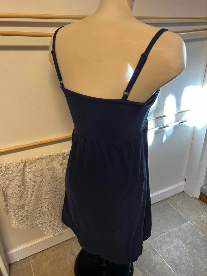 Navy Blue Cotton Modal Spaghetti Strap Dress small - photo 3