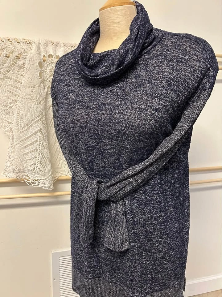 GAP Cowl Neck Sweater Speckled Navy Small - photo 3