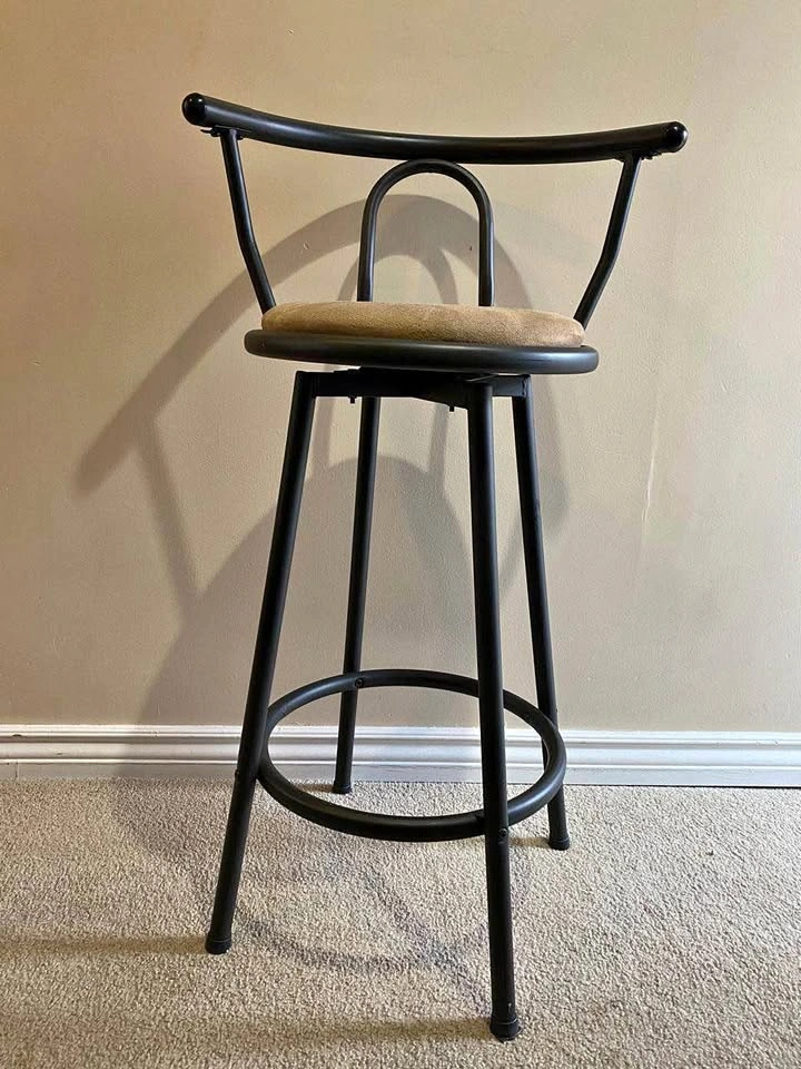 Black swivel bar stool