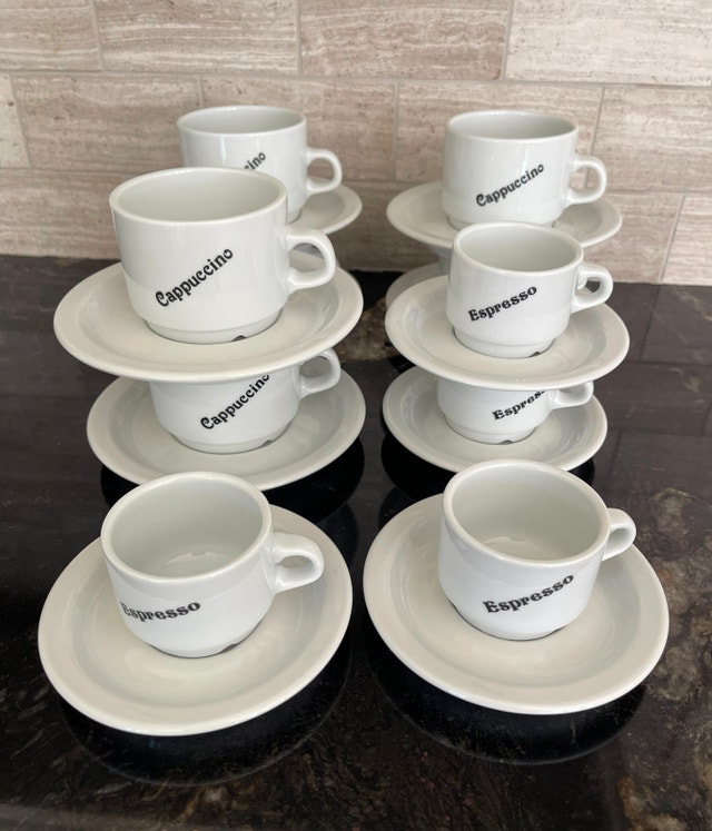 Cappuccino & Espresso Cup Set with Saucers – 10 Pieces