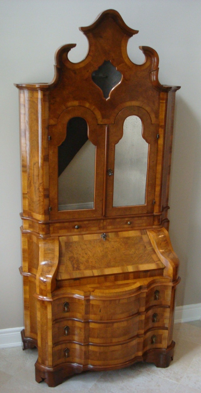 Italian Trumeau Cabinet – Handcrafted Walnut & Briar Root