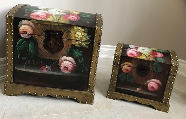 Unique Hand-Painted Wooden Chests - Set of 2 - photo 3
