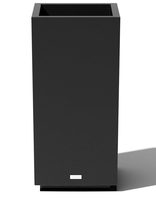 Veradek Tall Block Pedestal Planters – Set of 2 – Modern Black