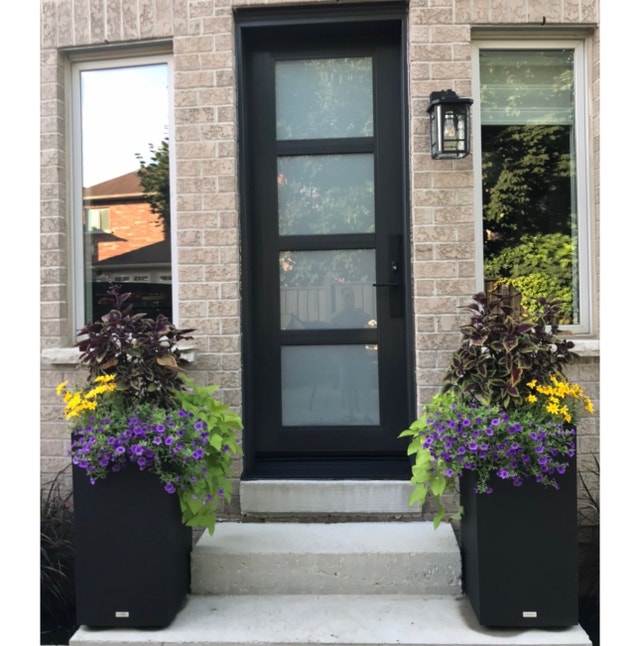 Veradek Tall Block Pedestal Planters – Set of 2 – Modern Black - photo 2