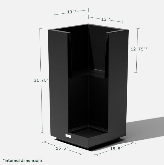 Veradek Tall Block Pedestal Planters – Set of 2 – Modern Black - photo 3