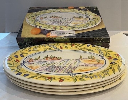 Set of 4 Oval Melamine Serving Platters - Italian-Inspired Desig