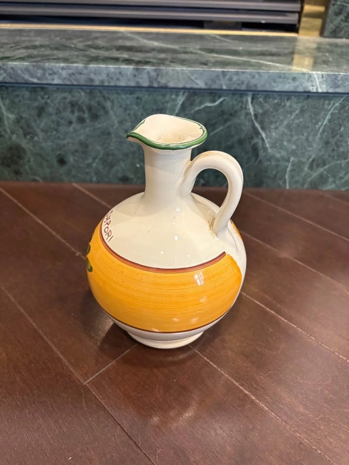 Italian Hand-Painted Ceramic Pitcher with Olives - photo 2