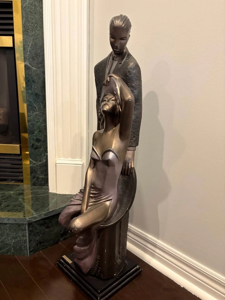 Large Couple Statue Art Deco Style - photo 2