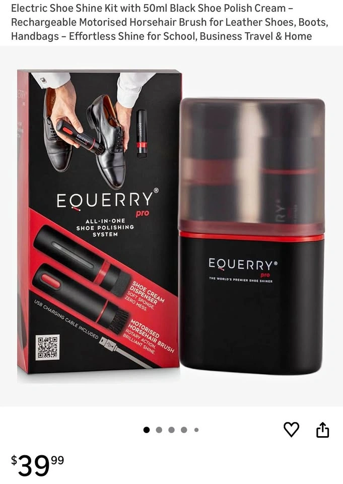 (New) Electric Shoe Shine Kit with 50ml Black Shoe Polish Cream