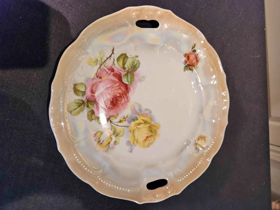 Antique porcelain cake plate