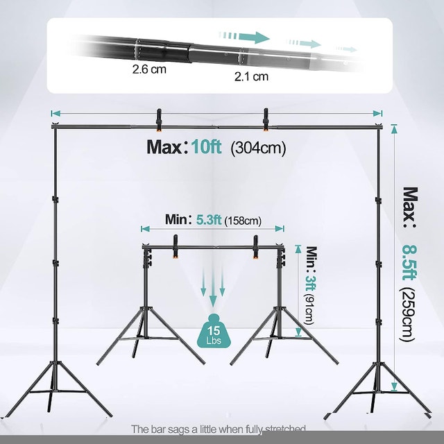 NEW EMART 8.5 x 10 ft Photo Backdrop Stand - photo 3