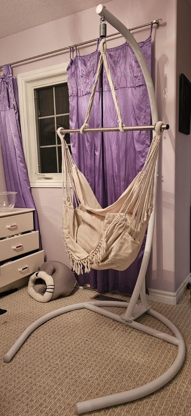 Macrame Hammock Swing Chair - Off White, 330 Lbs Max - photo 4