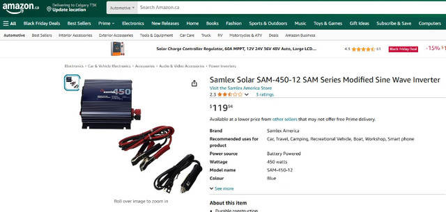Samlex Solar SAM-450-12 Inverter - photo 3
