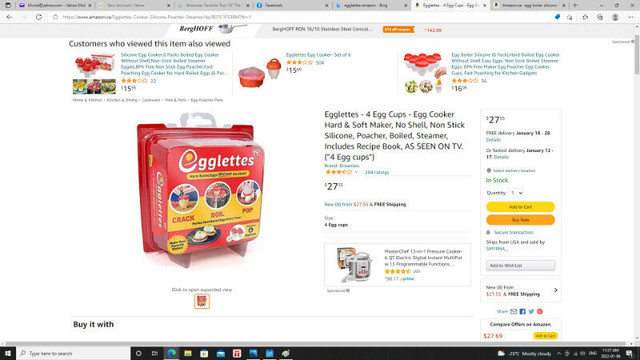 Egglettes - 4 Egg Cups - Egg Cooker - photo 3