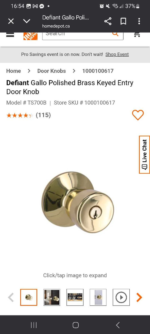 Defiant Gallo Door Knob - photo 3