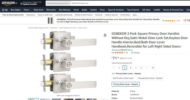 Privacy Door Knob x 3 - photo 3