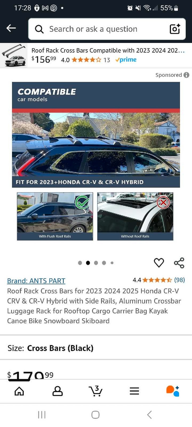 Honda CRV Roof Rack Crossbars 2023 and up - photo 4