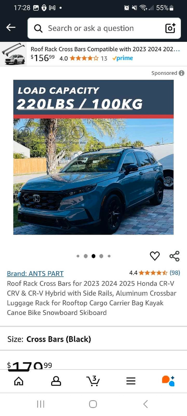 Honda CRV Roof Rack Crossbars 2023 and up - photo 5