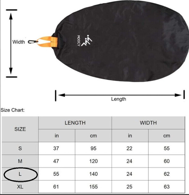 Kayak Cockpit Cover - Universal Waterproof - Size Large - photo 4