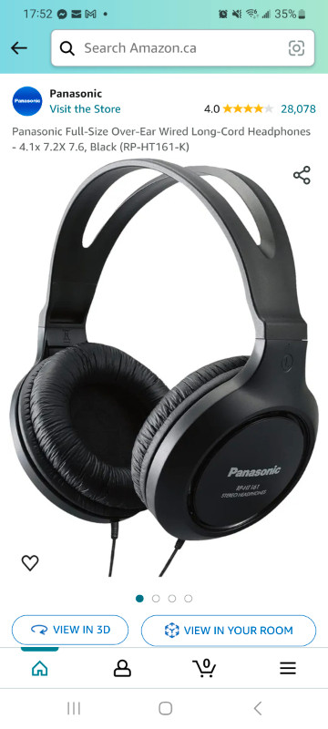 Panasonic Full-Size Over-Ear Wired Long-Cord Headphones - photo 3