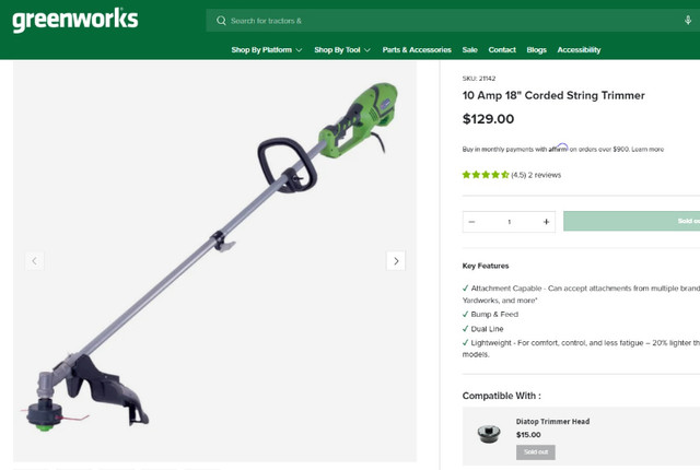 18" String Grass Trimmer - photo 3