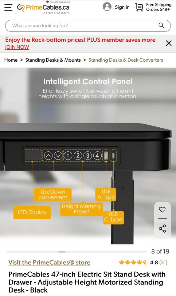 Electric Sit Stand Desk with Drawer - photo 3