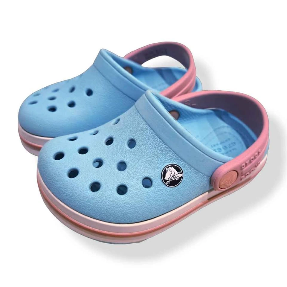 Brand New CROCS Crocband Clog Kids - Rare Ice Blue/White - Size - photo 3