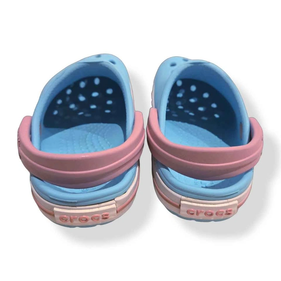 Brand New CROCS Crocband Clog Kids - Rare Ice Blue/White - Size - photo 4