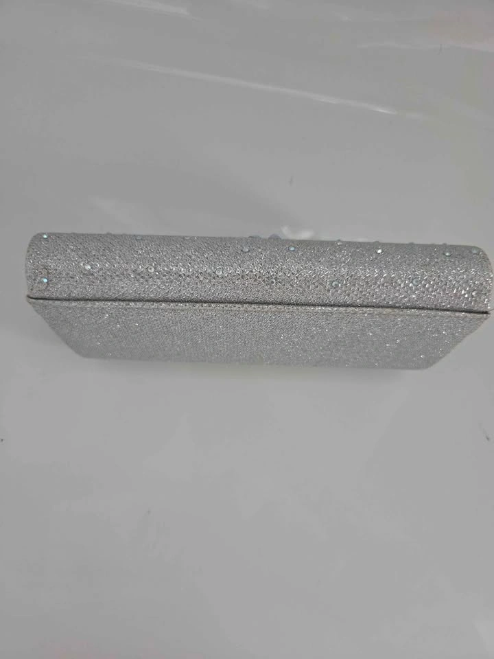 Jessica McClintock Chloe Crystal Clutch Silver Evening Bag - photo 5
