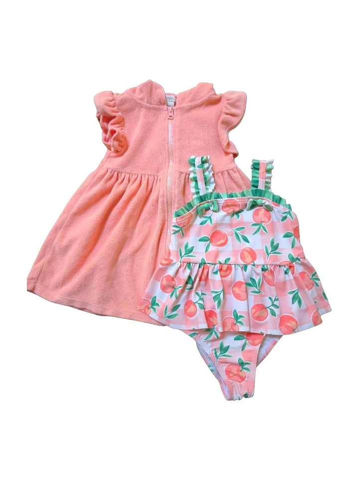 4-Piece Girls 3T Summer Swim Bundle | Cover-Up + 2 Swimsuits - photo 2