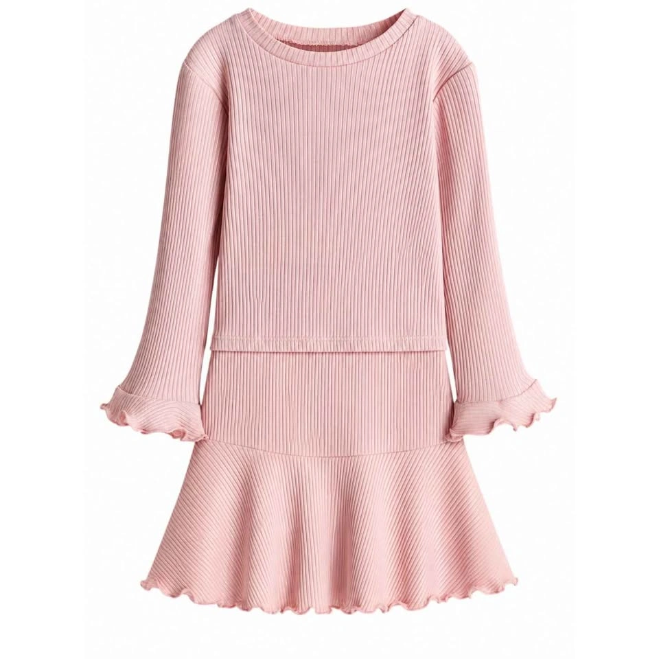 H&M Shimmery Pink 2-Piece Set | Flare Sleeve Top + Skirt | 2T (F