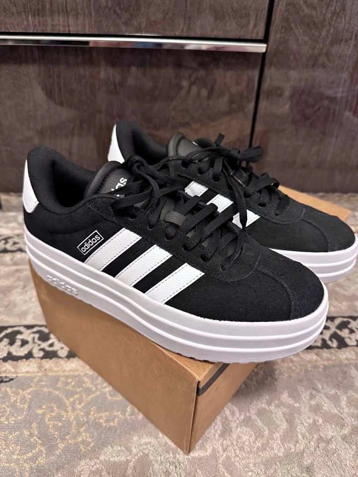 Brand New adidas VL Court Bold Sneakers – Black/White – Size 7 👟