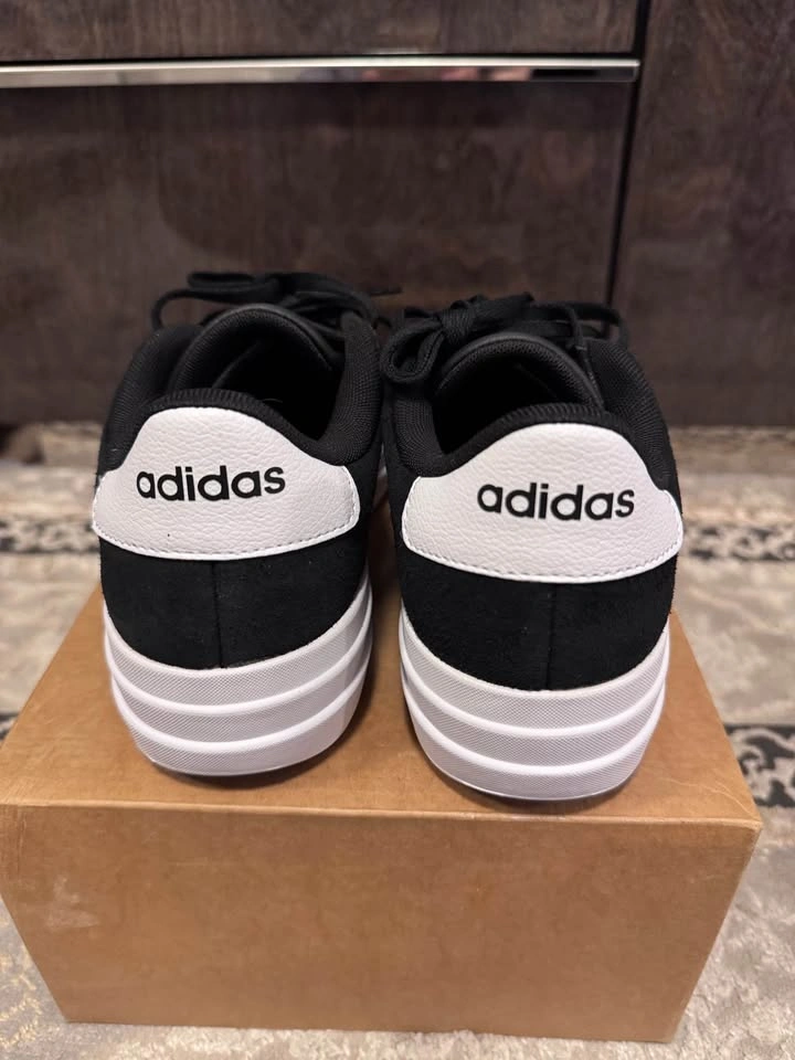 Brand New adidas VL Court Bold Sneakers – Black/White – Size 7 👟 - photo 3