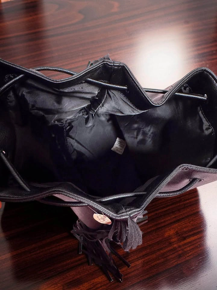 Brand New Victoria’s Secret Fringe Bucket Bag – Black - photo 3