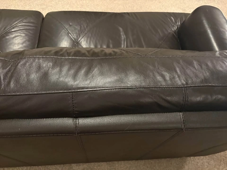 Chocolate Brown Leather Sofa - photo 3